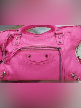 Balenciaga City Bag Hot Pink Very Good preowned Condition